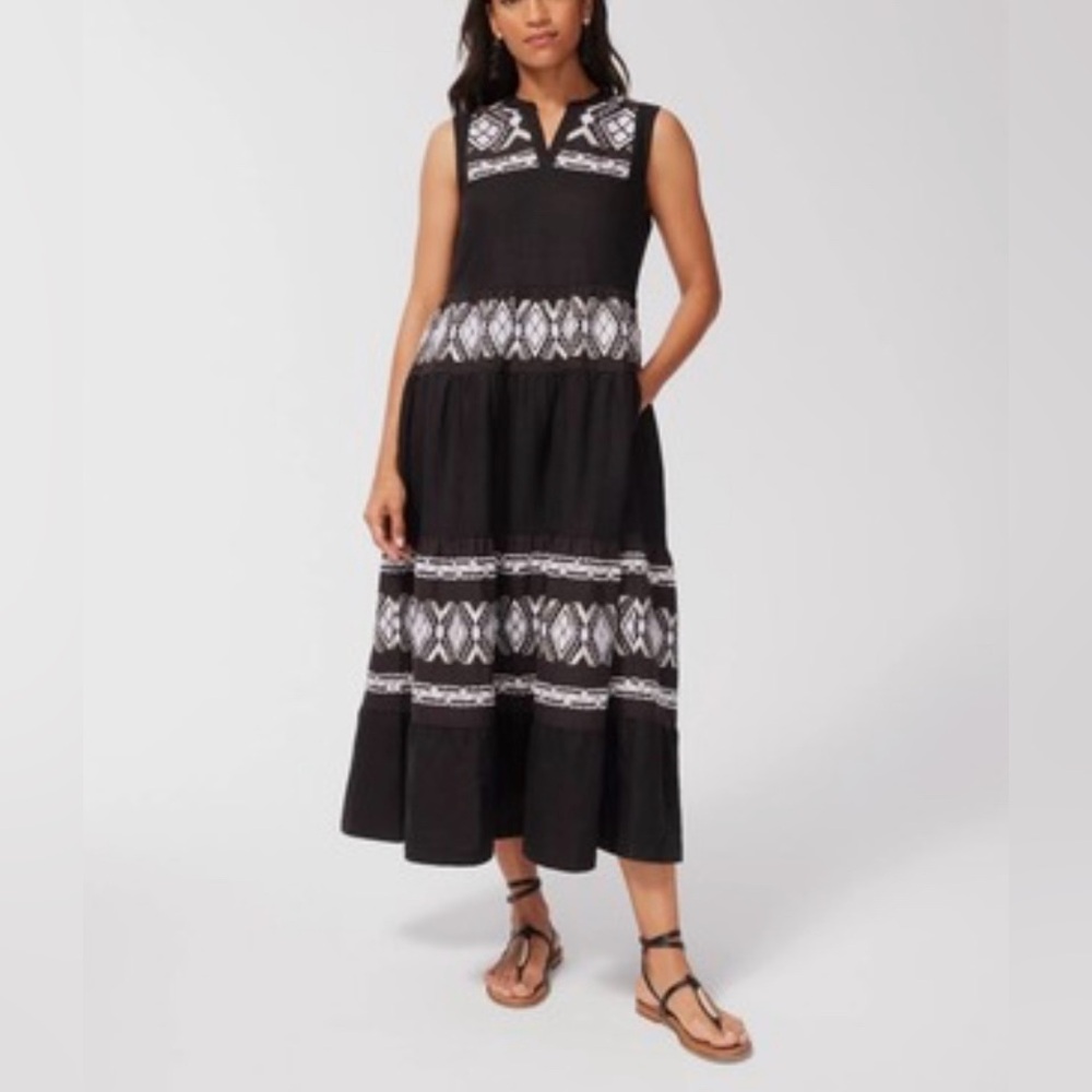 Chico’s embroidered linen dress